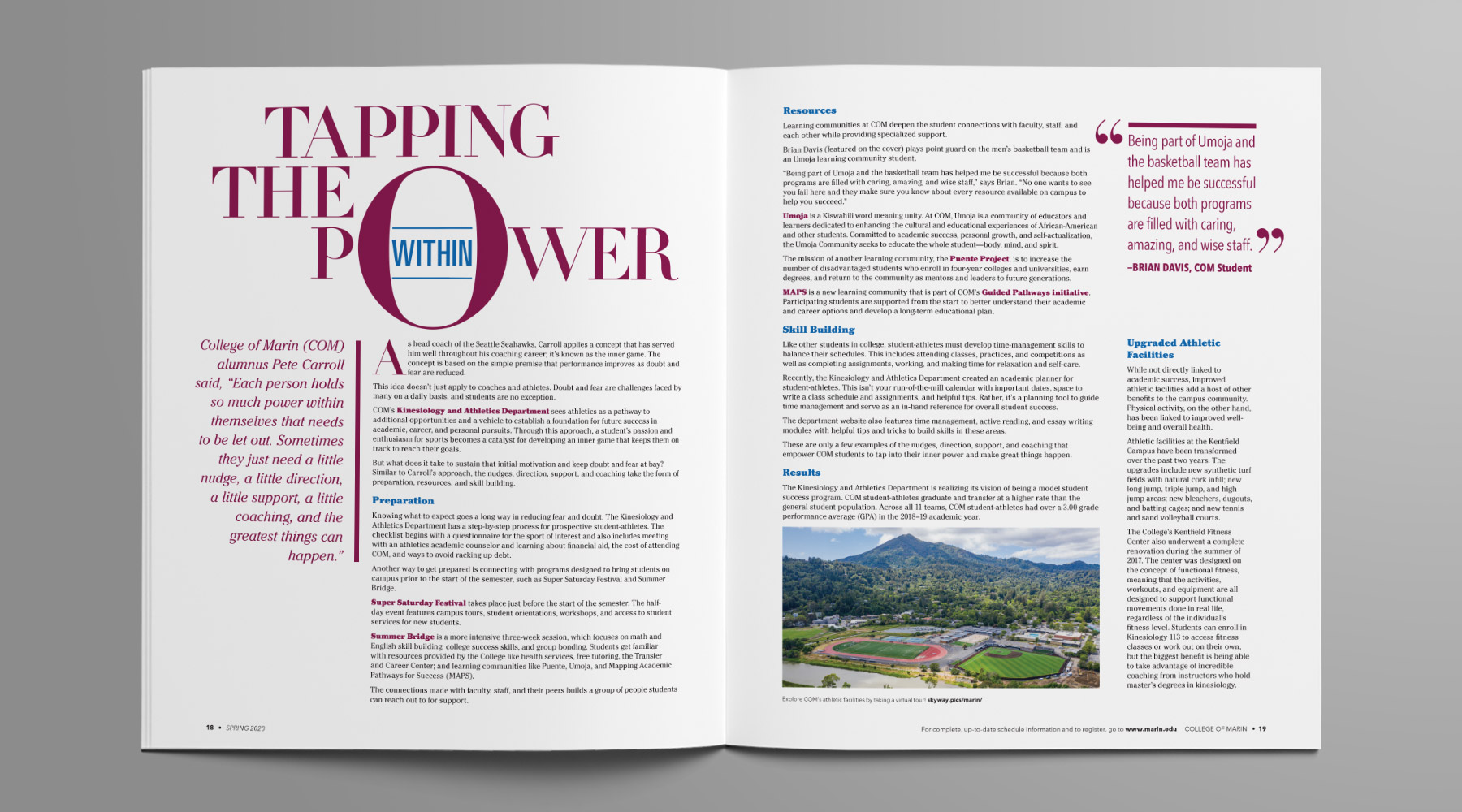 College of Marin Course Schedule rebrand