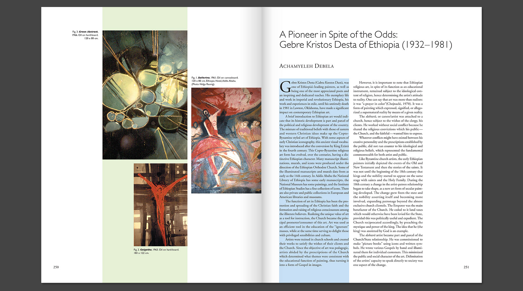 Interior design of art history book