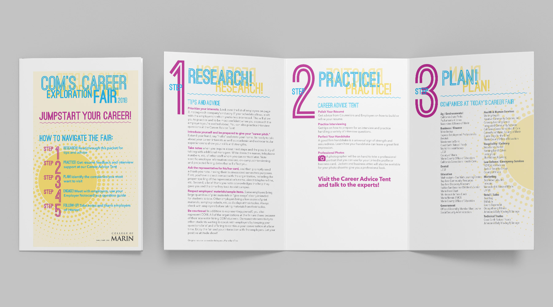 College of Marin Career Fair Brochure