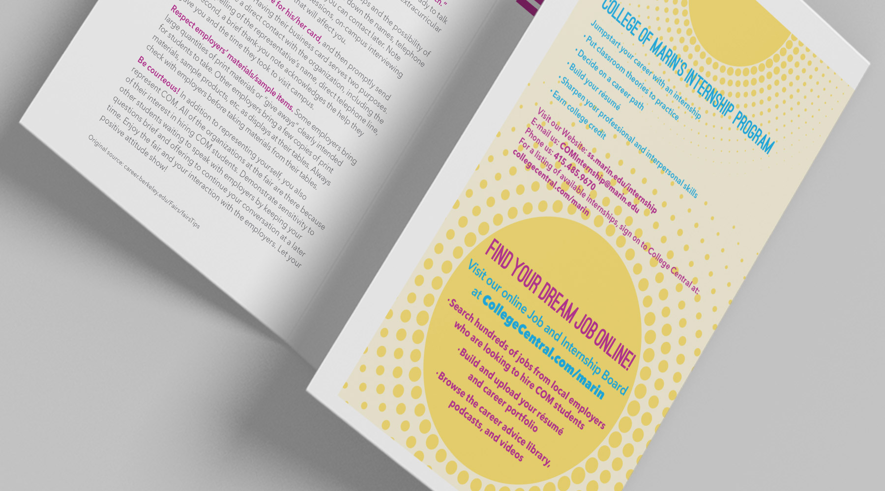 College of Marin Career Fair Brochure