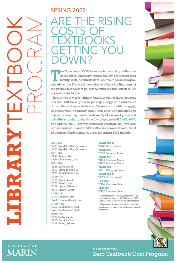 Poster for College of Marin Library