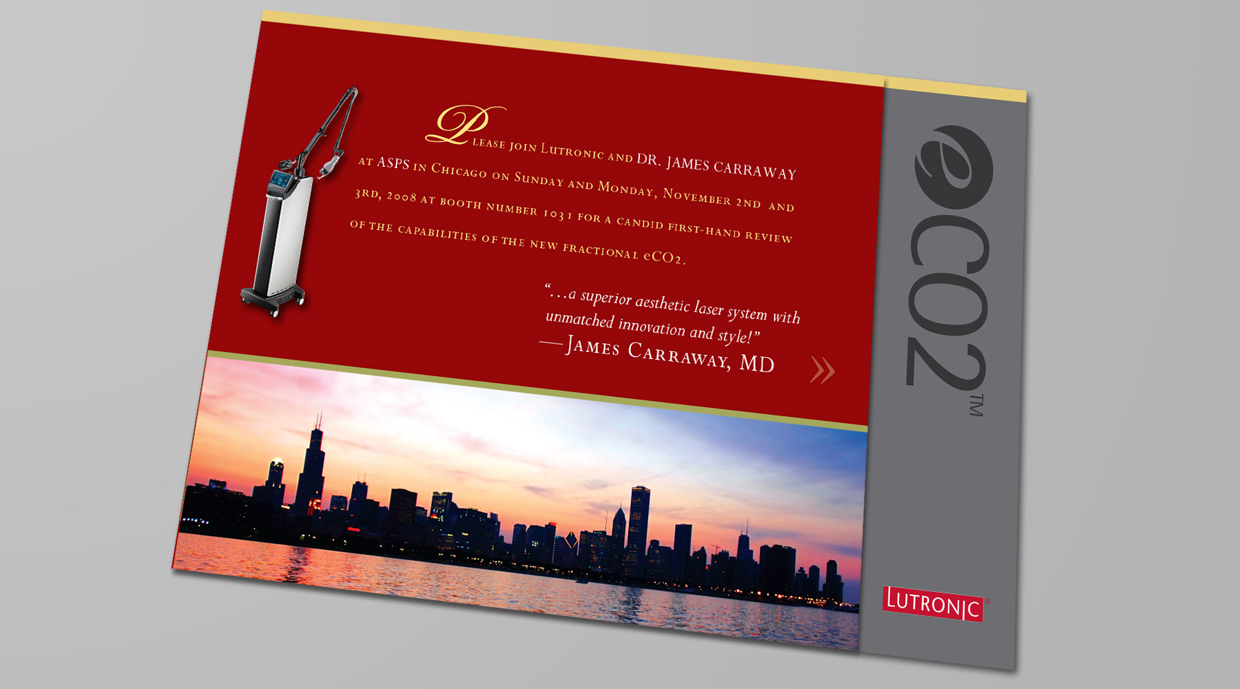 Direct mail promoting Lutronic laser products in Chicago